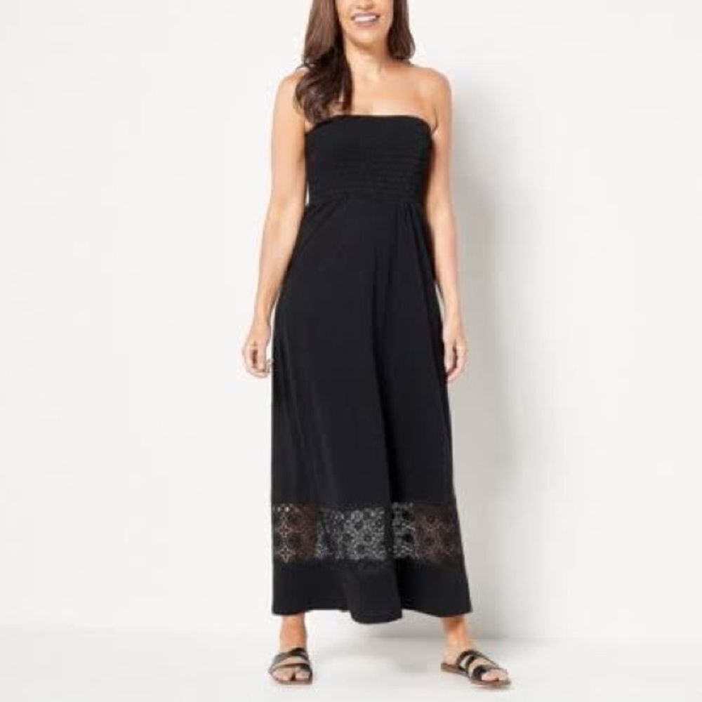 Belle Beach by Kim Gravel Smocked Cover-Up Maxi Dress